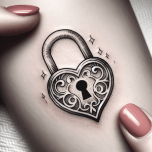Heart Lock Depicted In A Sexy Tattoo