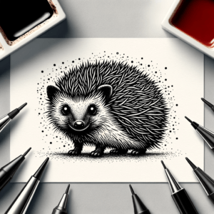 Hedgehog In Trash Polka Lines