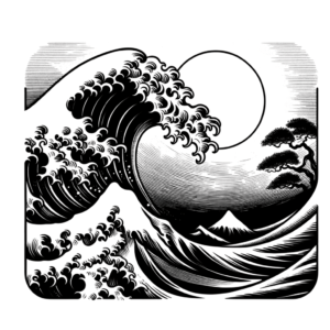 Hiroshige Wave In Japanese Tattoo Style