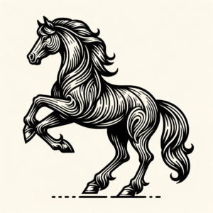 Horse In An American Traditional Tattoo Style