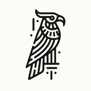 Horus Falcon In Egyptian Lines