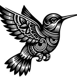 Hummingbird Depicted In An Aztec Tattoo