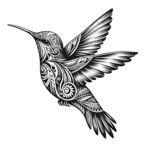 Hummingbird In Polynesian Style