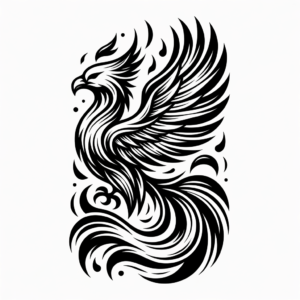 Ignorant Style Phoenix With Bold Lines