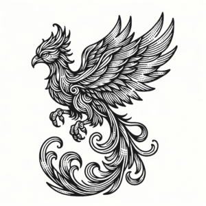 Intricate Linework Phoenix Tattoo