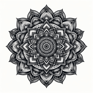 Intricate Mandala Designed In Fine Lines