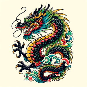 Japanese Dragon With Vibrant Colors