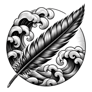 Japanese Feather With Waves
