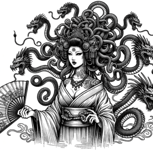 Japanese Medusa With Fans
