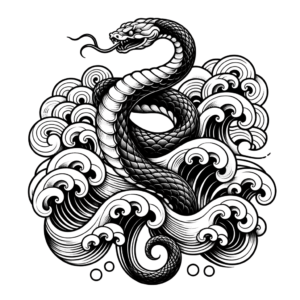 Japanese Snake With Waves