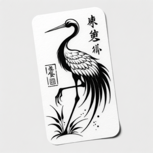 Japanese Tattoo Design Of A Tsuru Crane