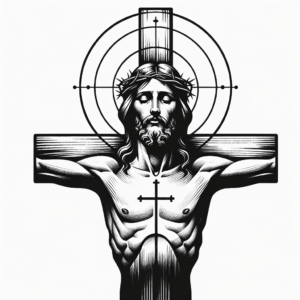 Jesus On The Cross With Halo