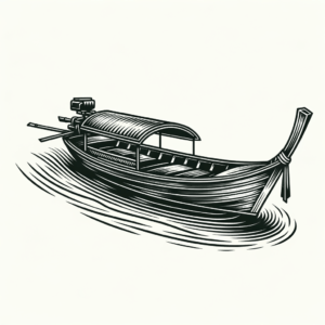 Khlong Boat In Thai Lines