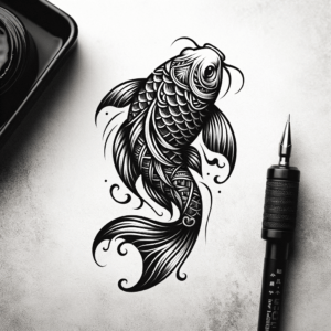 Koi Fish In Polynesian Style