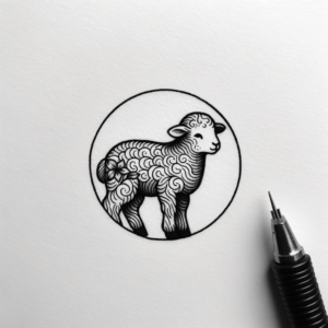 Lamb In Tiny Tattoo Design