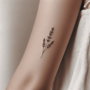 Lavender Sprig Depicted In An Armband Tattoo