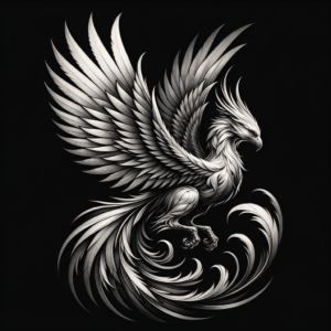 Life-Like Phoenix With Shadows