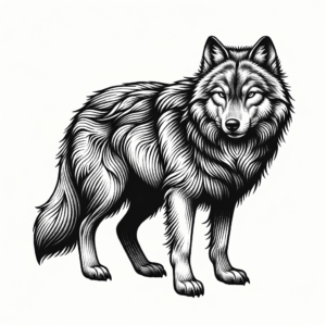 Life-Like Wolf With Shadows