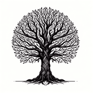 Light Blackwork Tree