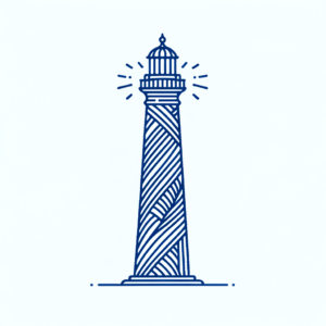 Lighthouse In Blue Lines