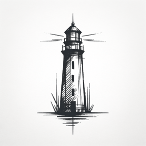 Lighthouse In Simple Lines