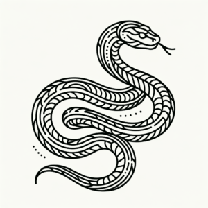 Linework Snake With Fine Lines