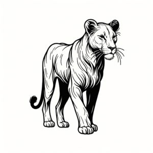 Lioness In Simple Lines