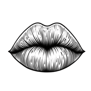 Lips Depicted In A Tiny Tattoo