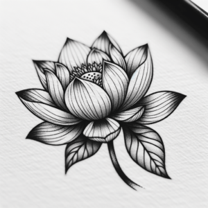 Lotus Flower Depicted In A Realism Tattoo