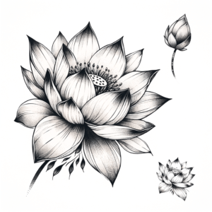 Lotus Flower In A Watercolor Tattoo Style