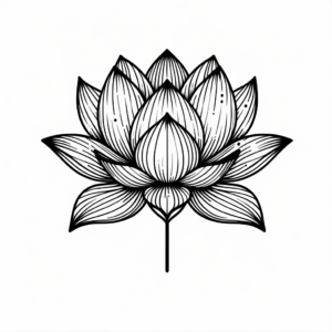 Lotus Flower In Japanese Lines