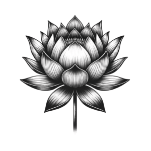 Lotus Flower In Micro Realism Lines