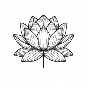 Lotus Flower In Minimalist Lines