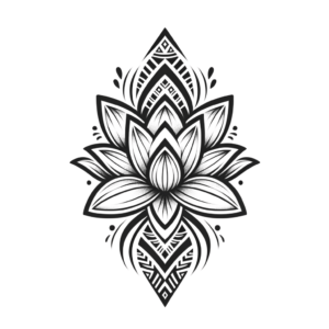 Lotus Flower In Polynesian Lines