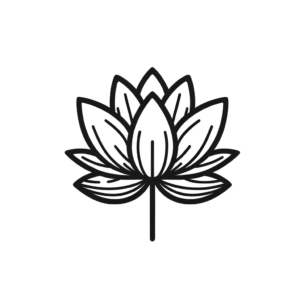 Lotus Flower In Simple Lines