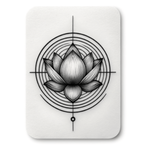 Lotus In Circle Lines