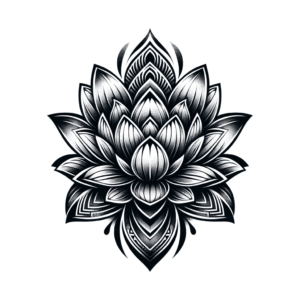 Lotus In Polynesian Tattoo Design