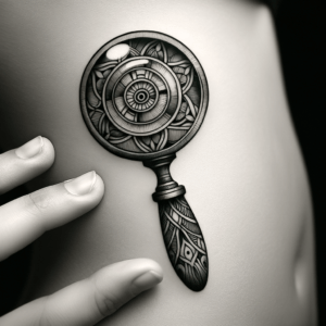 Magnifying Glass In Neo Traditional Lines