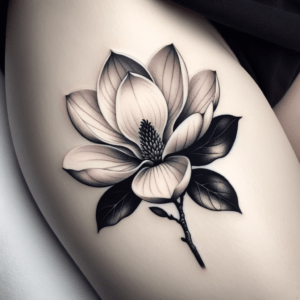 Magnolia In A Realism Tattoo Style