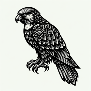 Majestic Blackwork Falcon