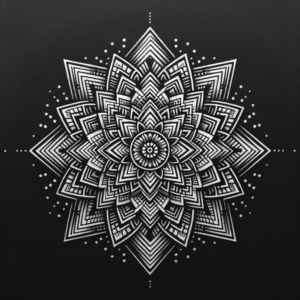 Mandala In A Black And Grey Tattoo Style