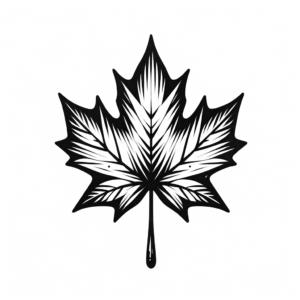 Maple Leaf Depicted In A Realism AI Tattoo