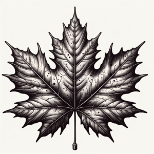 Maple Leaf In Micro Realism Style
