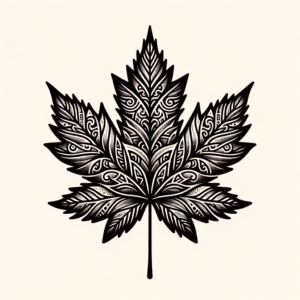 Maple Leaf In Polynesian Style