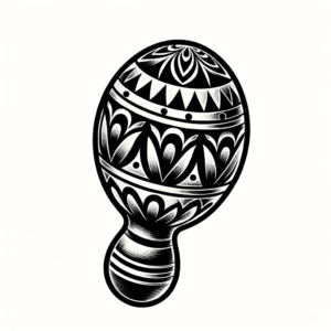 Maraca In Mexican Tattoo Style