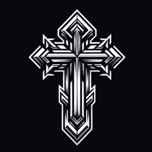 Masculine Cross Tattoo With Sharp Edges