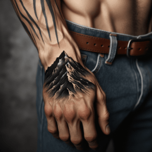 Masculine Mountain Range On The Back Of The Hand