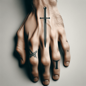 Masculine Sword Near The Thumb