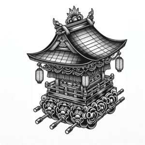Matsuri Float Depicted In A Japanese Tattoo