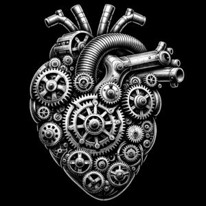 Mechanical Heart With Gears In Steampunk Style